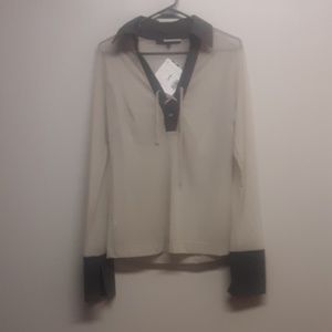 Anatomie olive green mesh lidia top